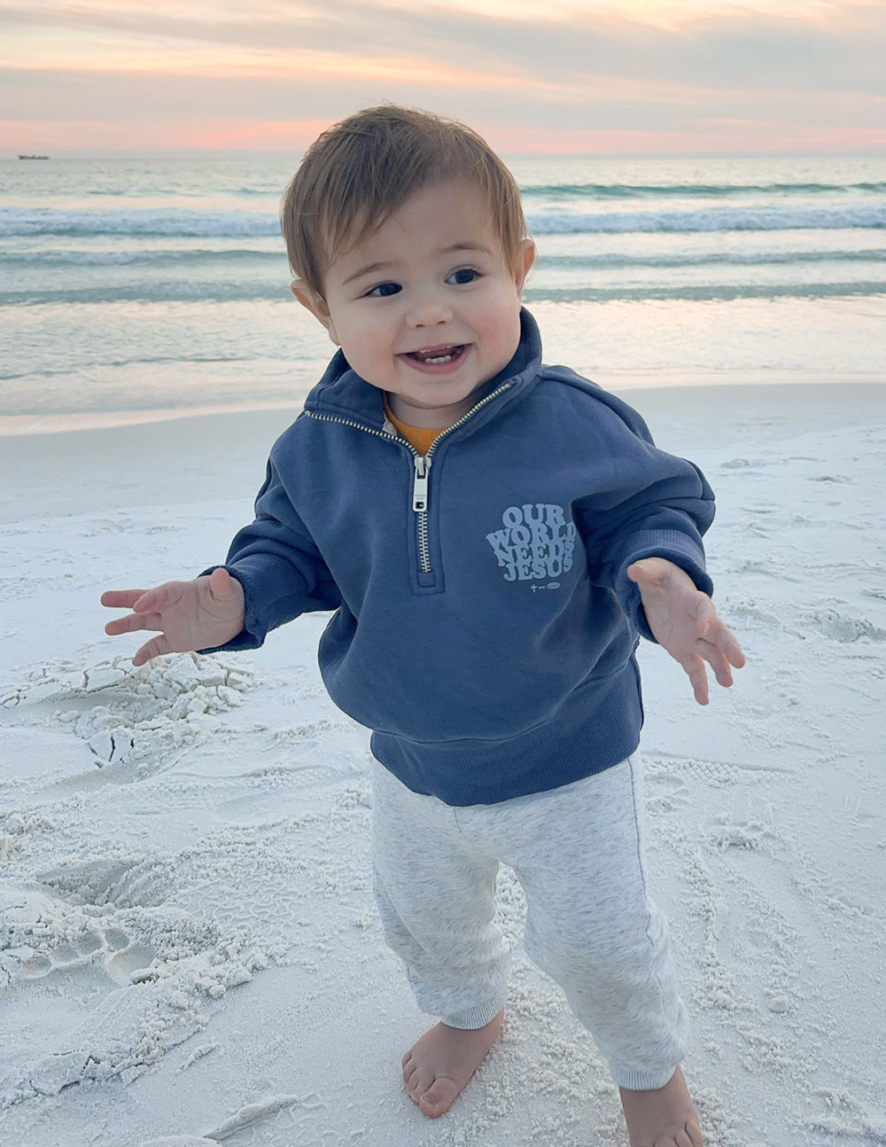 Elevated Faith Our World Needs Jesus Kids Half-Zip - AVBL MRKT (10)