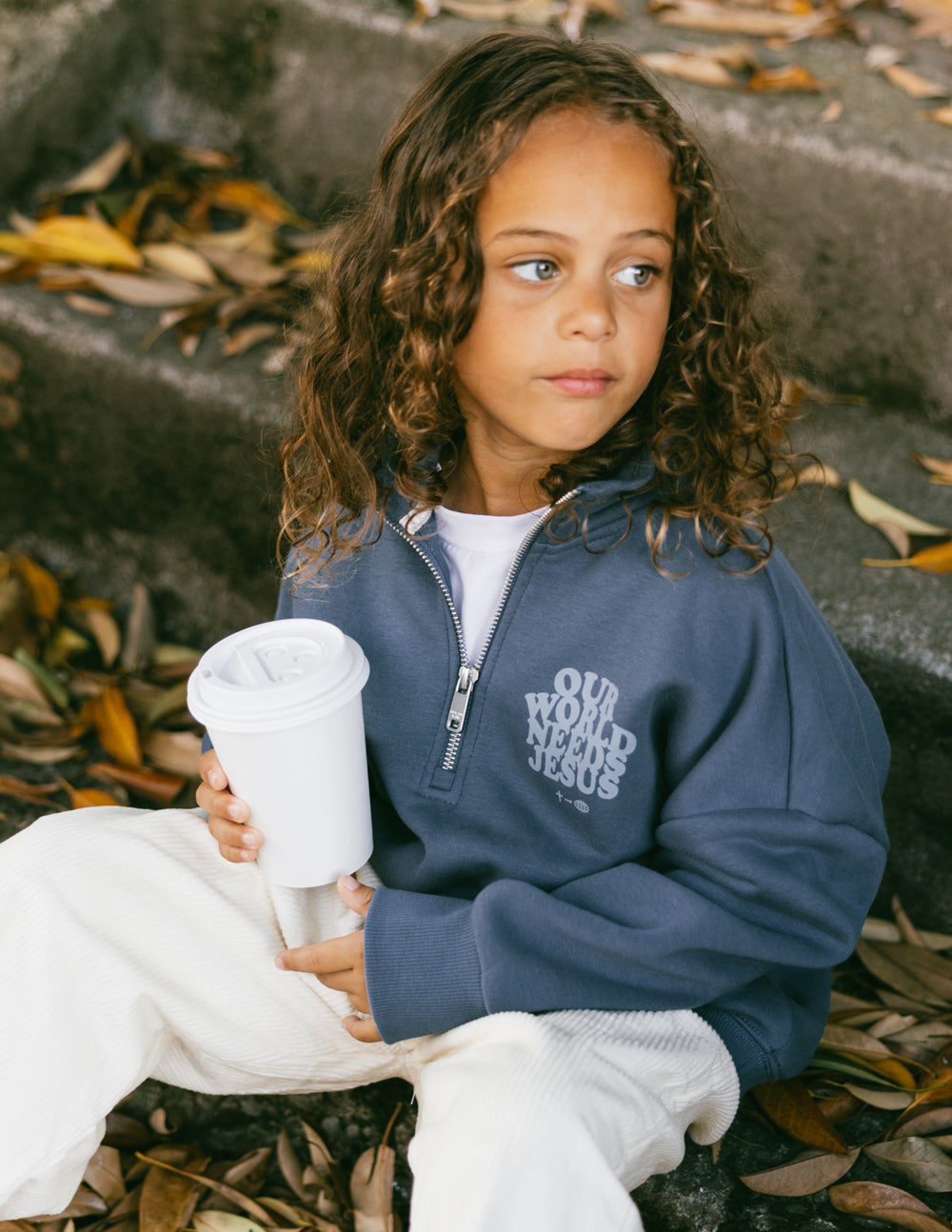 Elevated Faith Our World Needs Jesus Kids Half-Zip - AVBL MRKT (5)