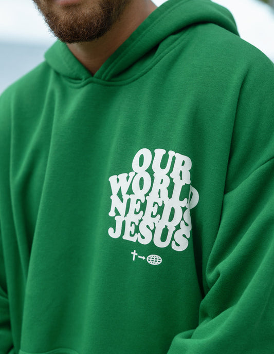 Elevated Faith Our World Needs Jesus Unisex Hoodie - AVBL MRKT (1)