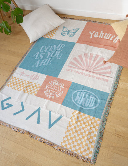 Elevated Faith Patchwork Throw Blanket - AVBL MRKT (5)