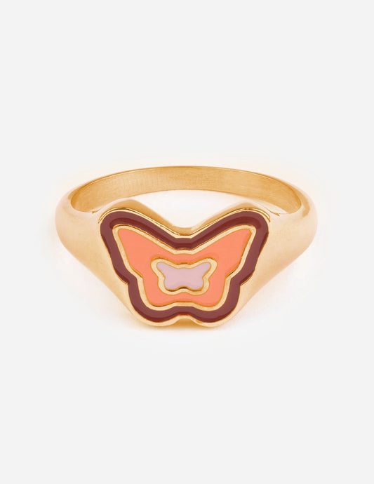 Elevated Faith Pink Enamel Butterfly Ring - AVBL MRKT (1)