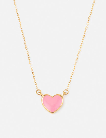 Elevated Faith Pink Enamel Heart Necklace - AVBL MRKT (1)