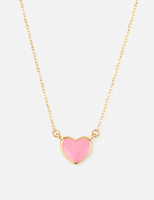 Elevated Faith Pink Enamel Heart Necklace - AVBL MRKT (1)