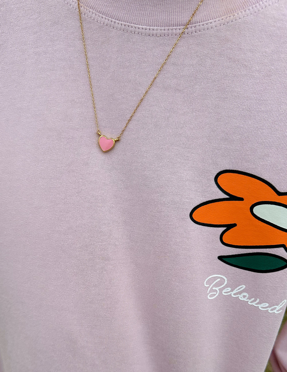 Elevated Faith Pink Enamel Heart Necklace - AVBL MRKT (3)
