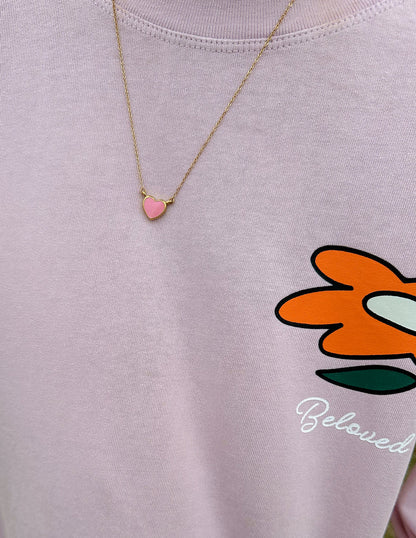 Elevated Faith Pink Enamel Heart Necklace - AVBL MRKT (3)