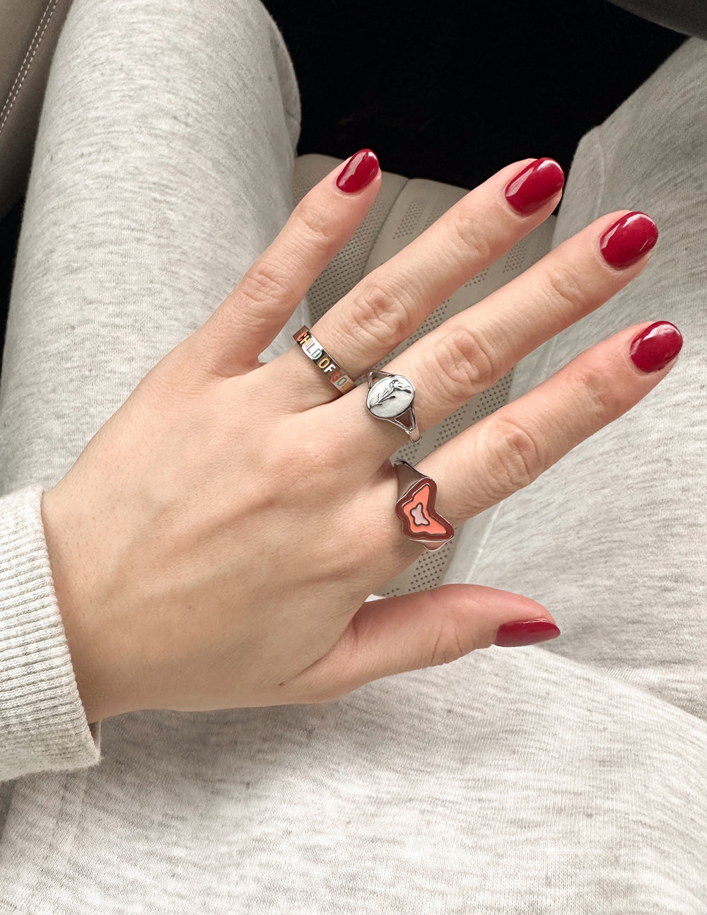 Elevated Faith Pink Enamel Silver Butterfly Ring - AVBL MRKT (2)