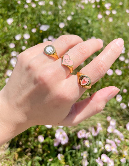 Elevated Faith Pink Enamel Smiley Heart Ring - AVBL MRKT (3)