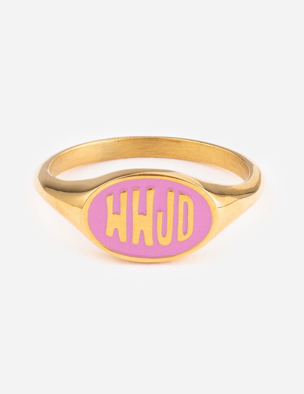 Elevated Faith Pink Enamel WWJD Ring - AVBL MRKT (1)