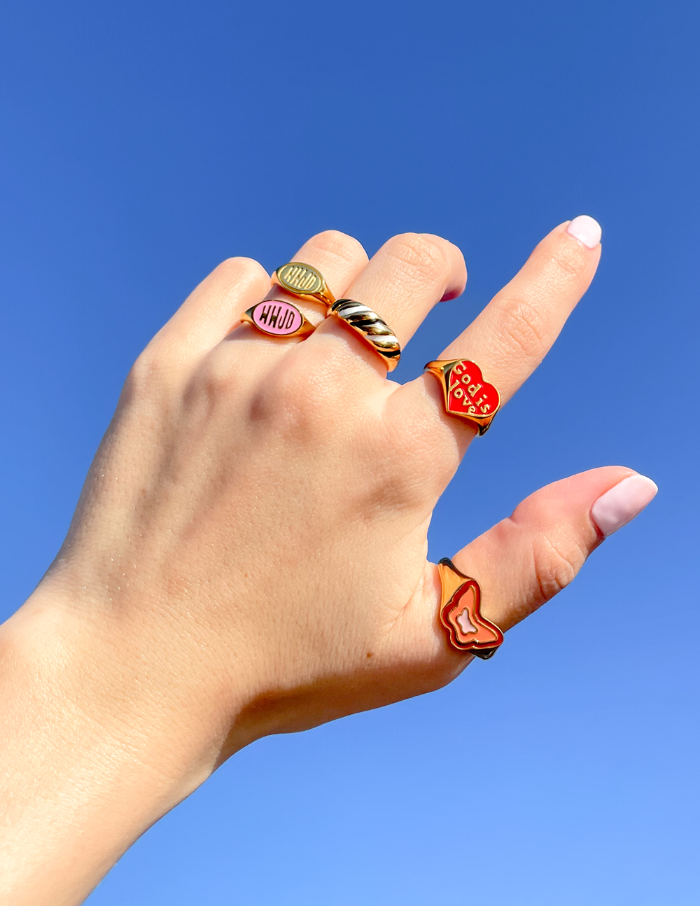 Elevated Faith Pink Enamel WWJD Ring - AVBL MRKT (2)