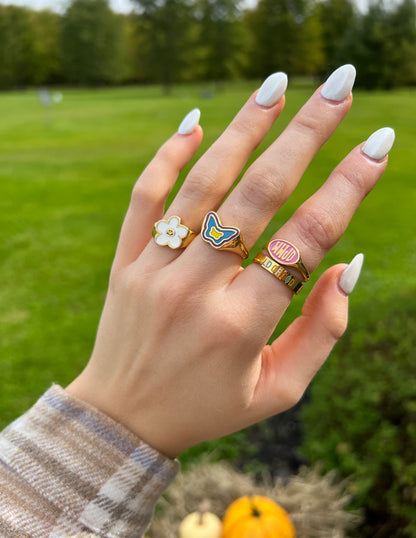 Elevated Faith Pink Enamel WWJD Ring - AVBL MRKT (5)