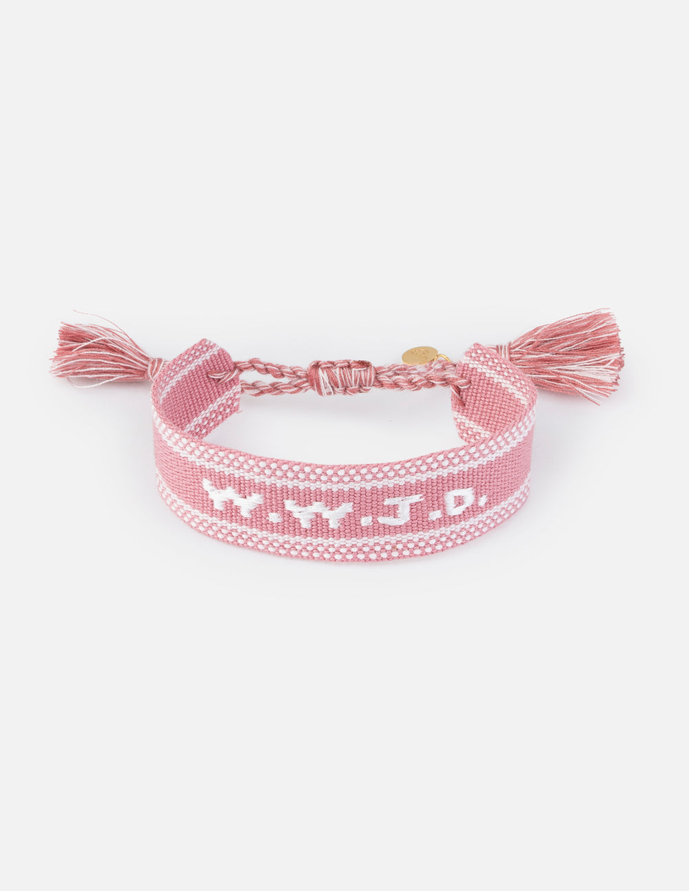Elevated Faith Pink WWJD Embroidered Bracelet - AVBL MRKT (1)