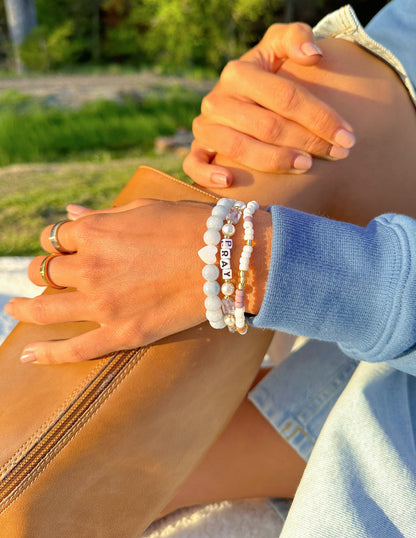 Elevated Faith Pray Pearl Letter Bracelet - AVBL MRKT (4)