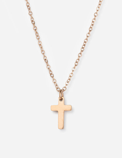 Elevated Faith Rose Gold Cross Necklace - AVBL MRKT (1)