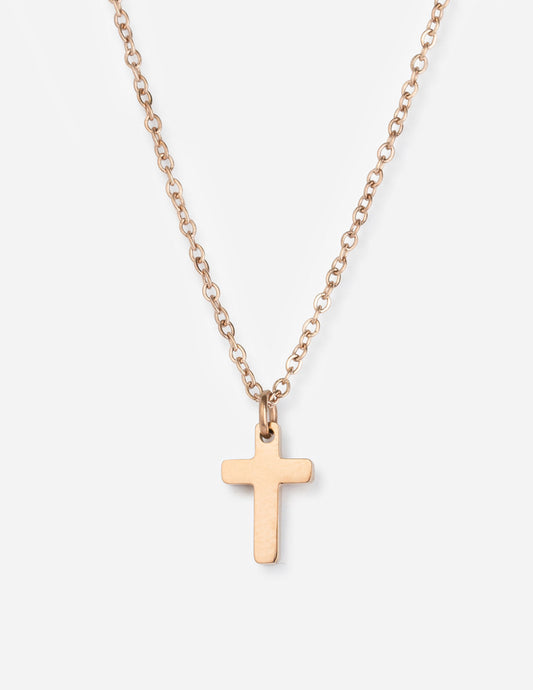 Elevated Faith Rose Gold Cross Necklace - AVBL MRKT (1)