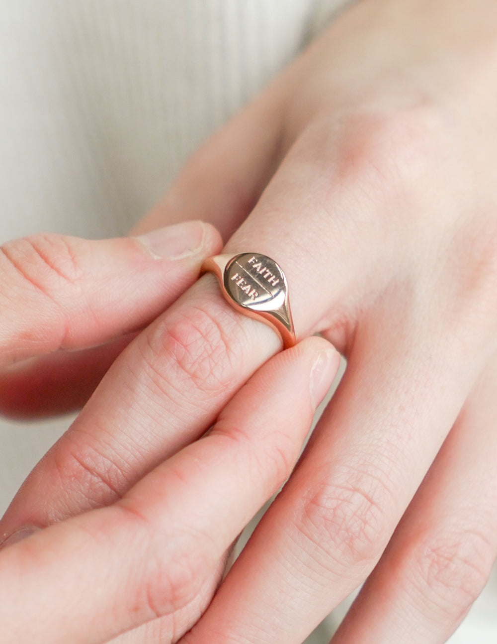 Elevated Faith Rose Gold Faith Over Fear Ring - AVBL MRKT (2)