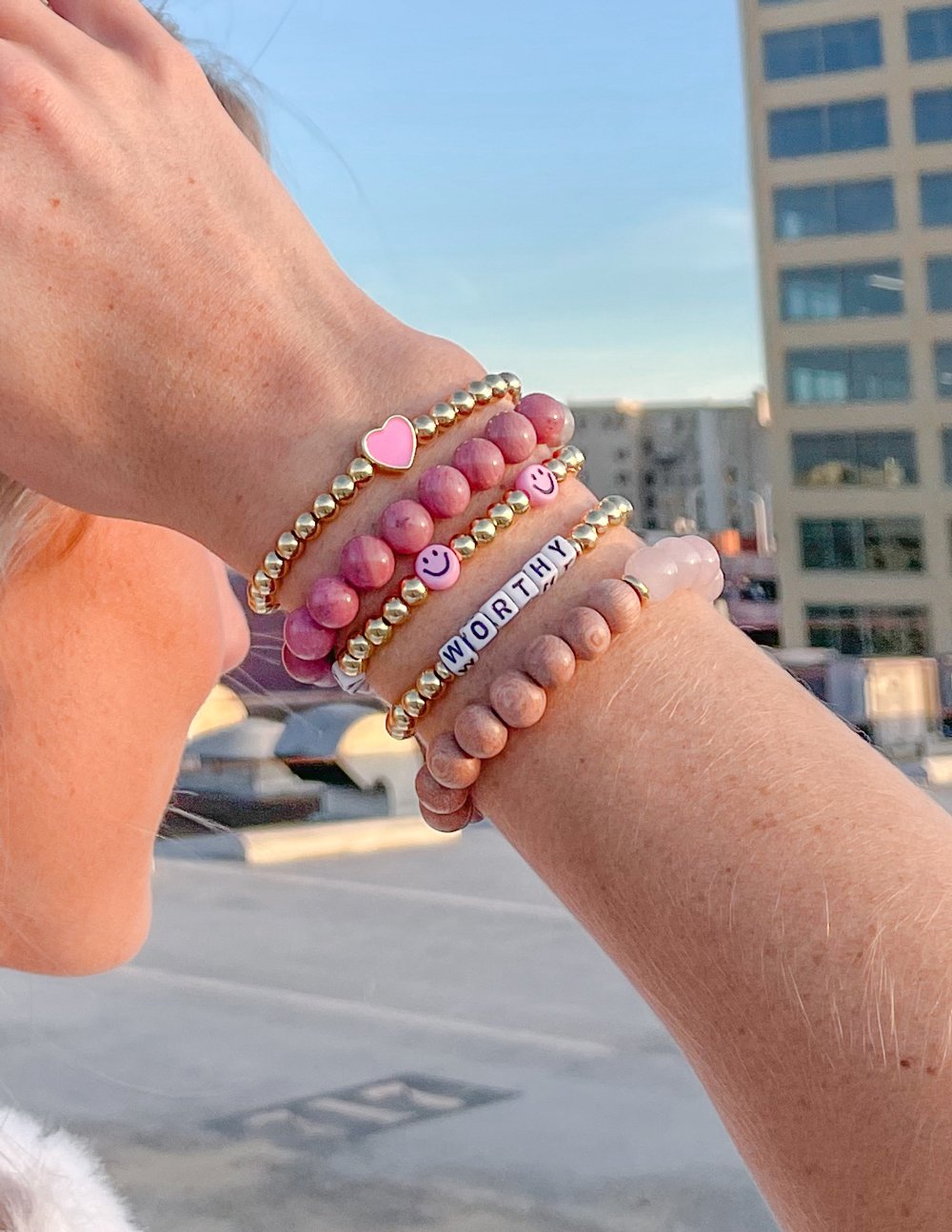 Elevated Faith Rose Quartz Bracelet - AVBL MRKT (2)