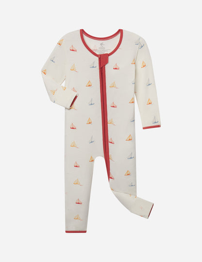Elevated Faith Sailboat Bamboo Convertible Footed Onesie - AVBL MRKT (1)