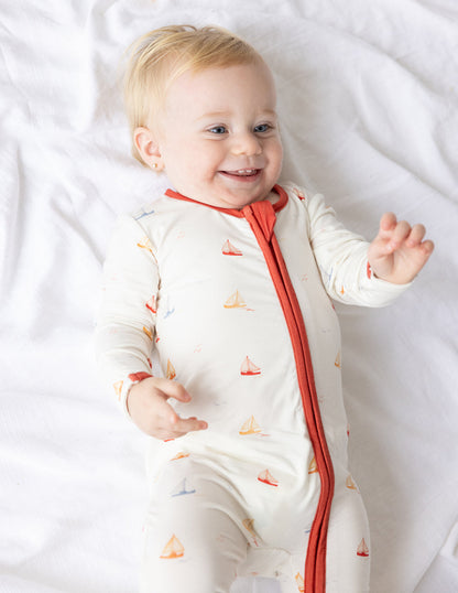 Elevated Faith Sailboat Bamboo Convertible Footed Onesie - AVBL MRKT (2)