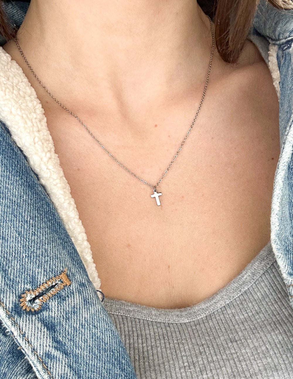 Elevated Faith Silver Cross Necklace - AVBL MRKT (2)