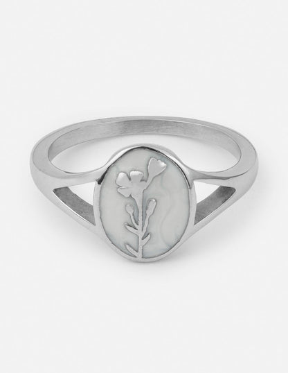 Elevated Faith Silver Wildflower Signet Ring - AVBL MRKT (1)
