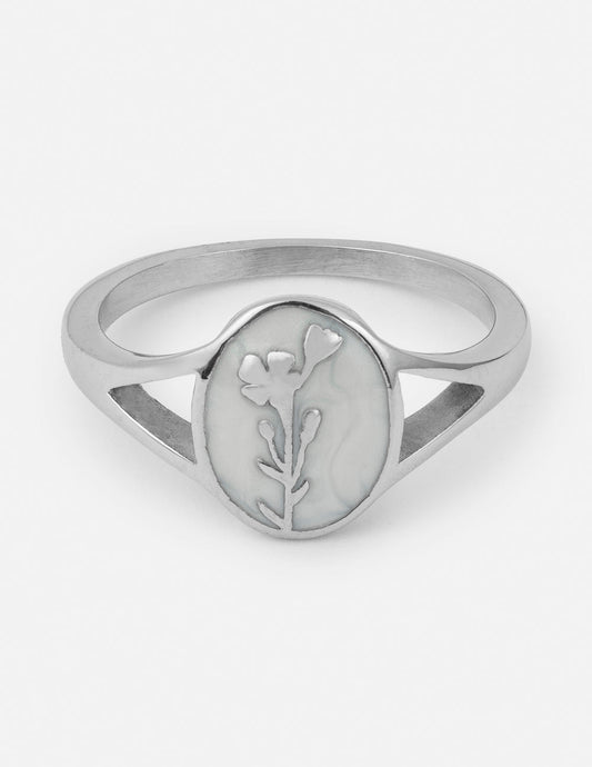 Elevated Faith Silver Wildflower Signet Ring - AVBL MRKT (1)