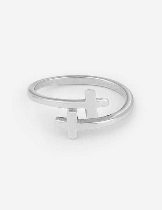 Elevated Faith Silver Wrapped Cross Ring - AVBL MRKT (1)