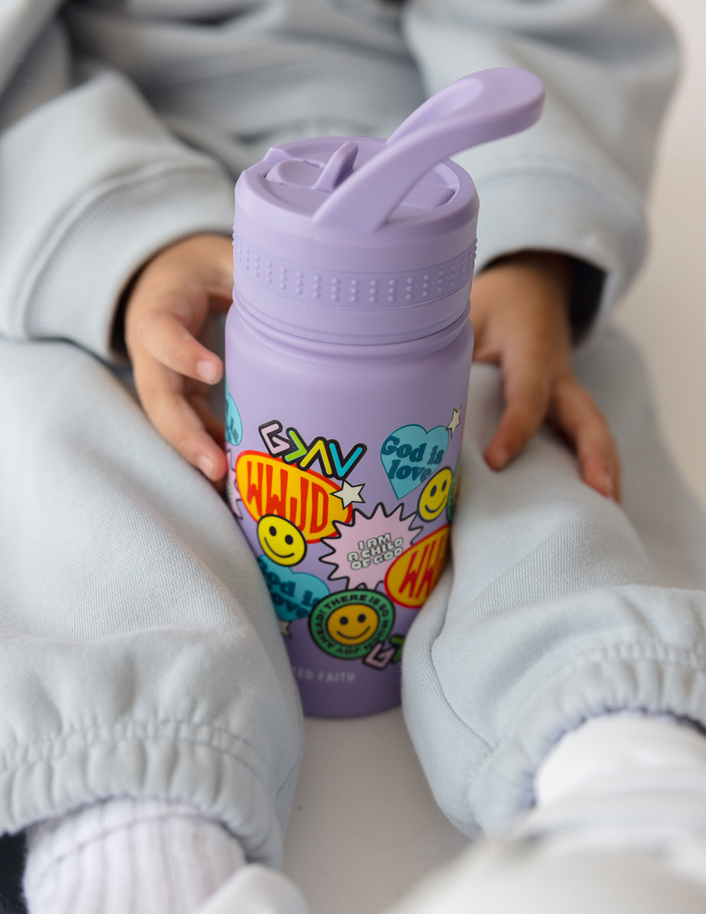 Elevated Faith Sticker Collage Kids Water Bottle - AVBL MRKT (2)