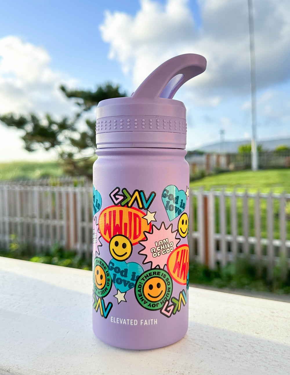 Elevated Faith Sticker Collage Kids Water Bottle - AVBL MRKT (8)