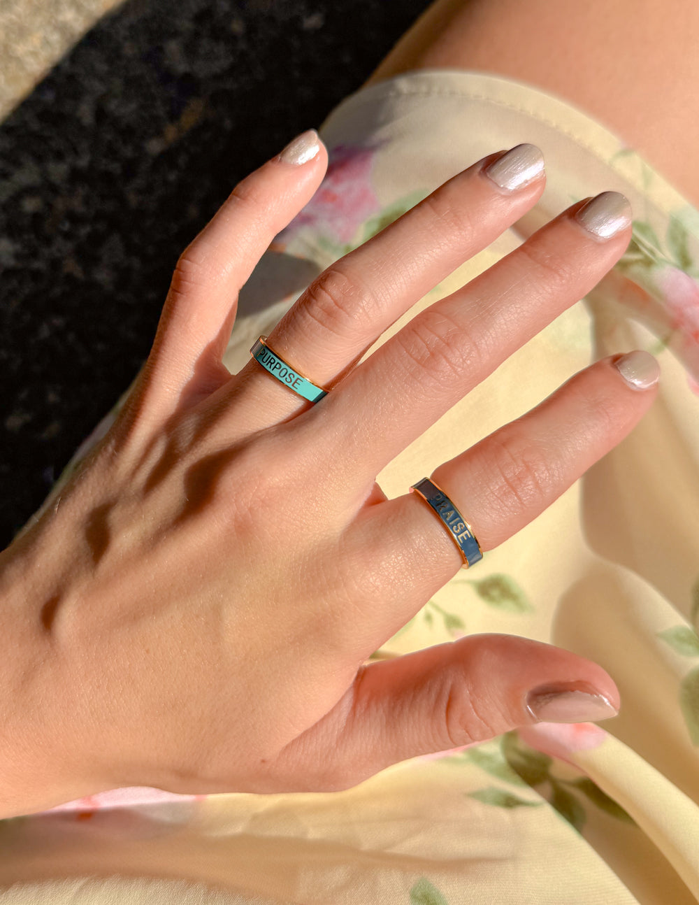 Elevated Faith Teal Enamel Purpose Ring - AVBL MRKT (2)