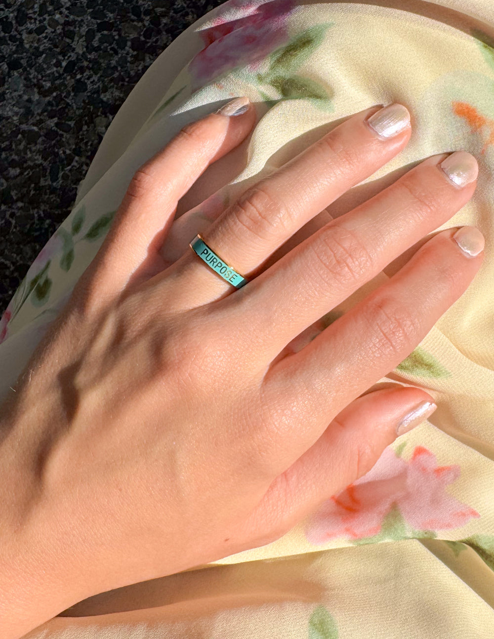 Elevated Faith Teal Enamel Purpose Ring - AVBL MRKT (3)
