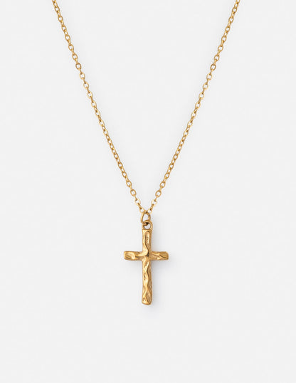 Elevated Faith Textured Cross Necklace - AVBL MRKT (1)