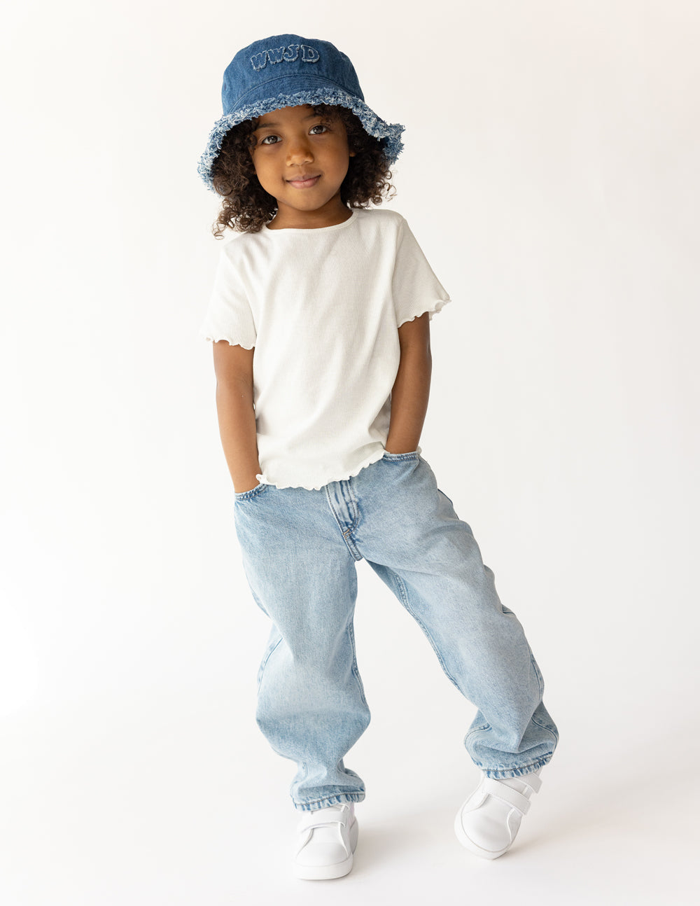 Elevated Faith WWJD Denim Kids Bucket Hat - AVBL MRKT (3)