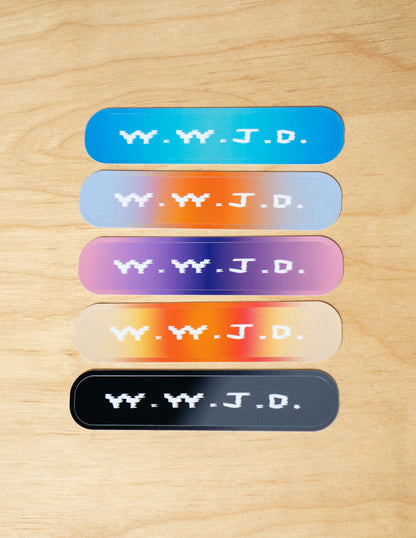Elevated Faith WWJD Gradient Sticker Pack - AVBL MRKT (1)