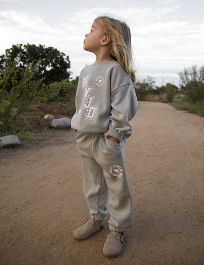 Elevated Faith WWJD Varsity Kids Crewneck - AVBL MRKT (1)