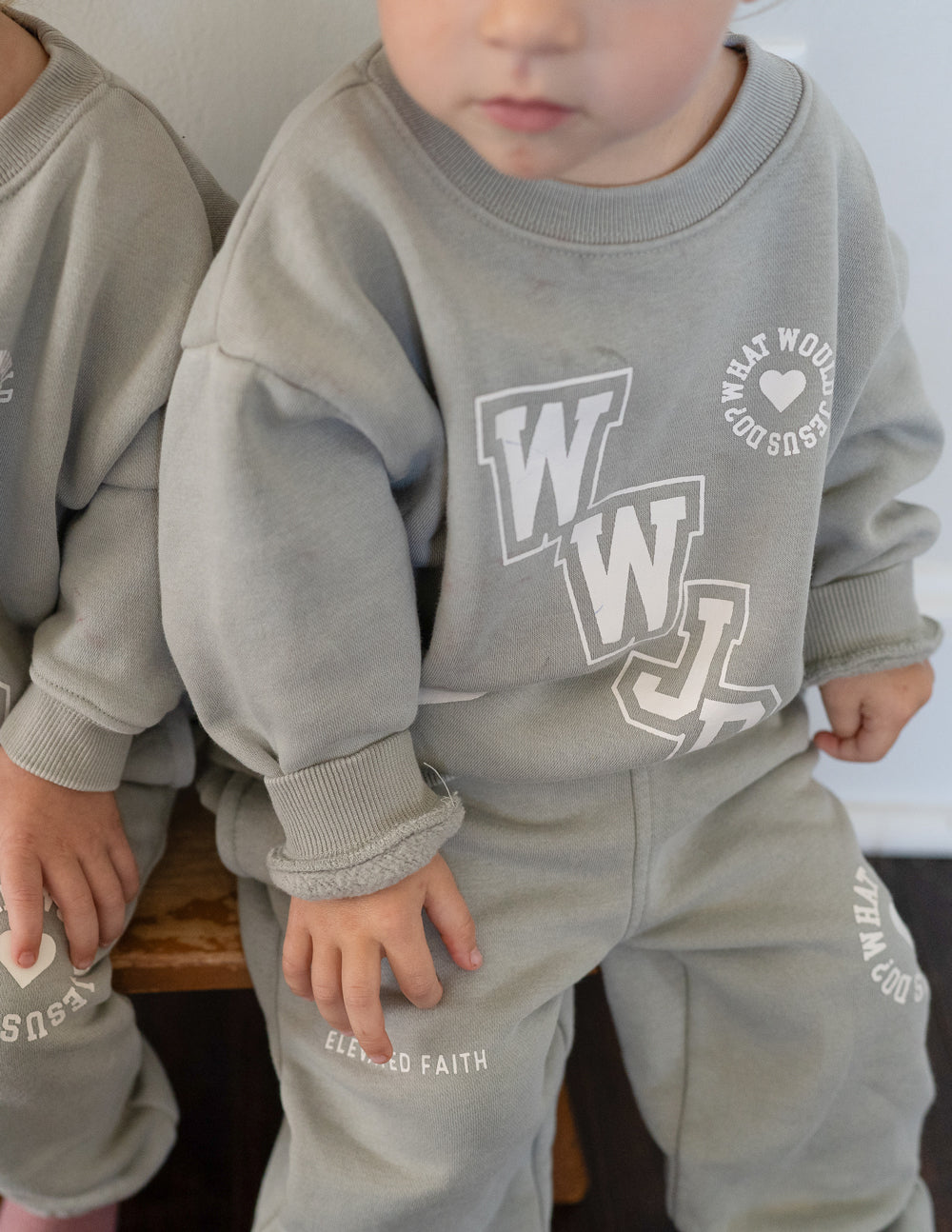 Elevated Faith WWJD Varsity Kids Crewneck - AVBL MRKT (10)