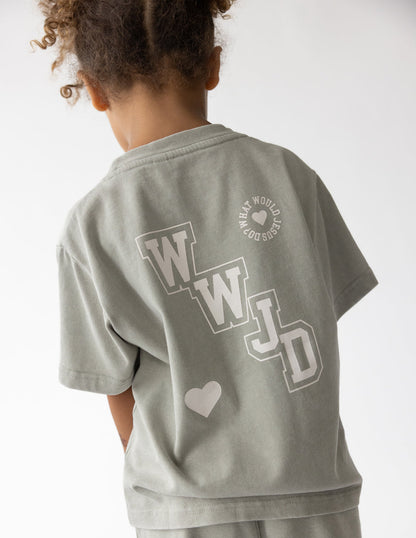 Elevated Faith WWJD Varsity Kids Tee - AVBL MRKT (1)