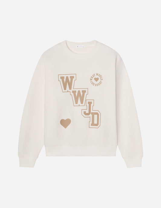 Elevated Faith WWJD Varsity Unisex Crewneck - AVBL MRKT (1)