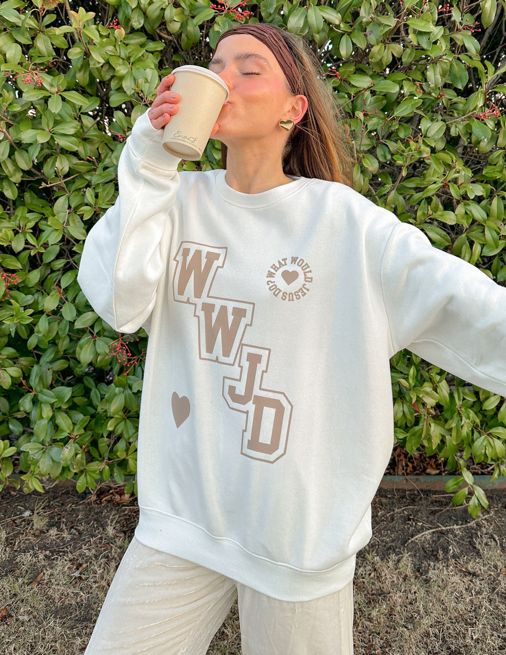 Elevated Faith WWJD Varsity Unisex Crewneck - AVBL MRKT (6)