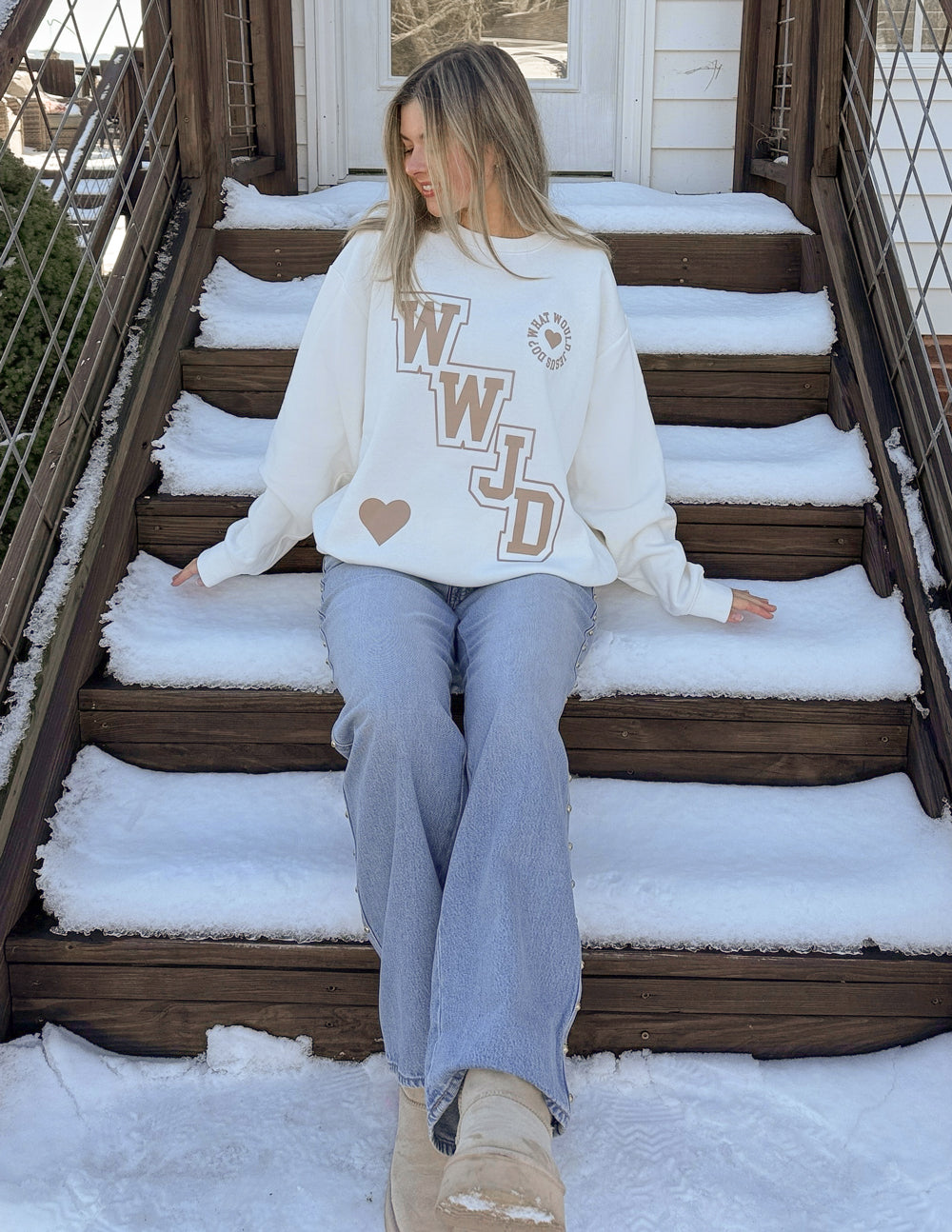 Elevated Faith WWJD Varsity Unisex Crewneck - AVBL MRKT (7)