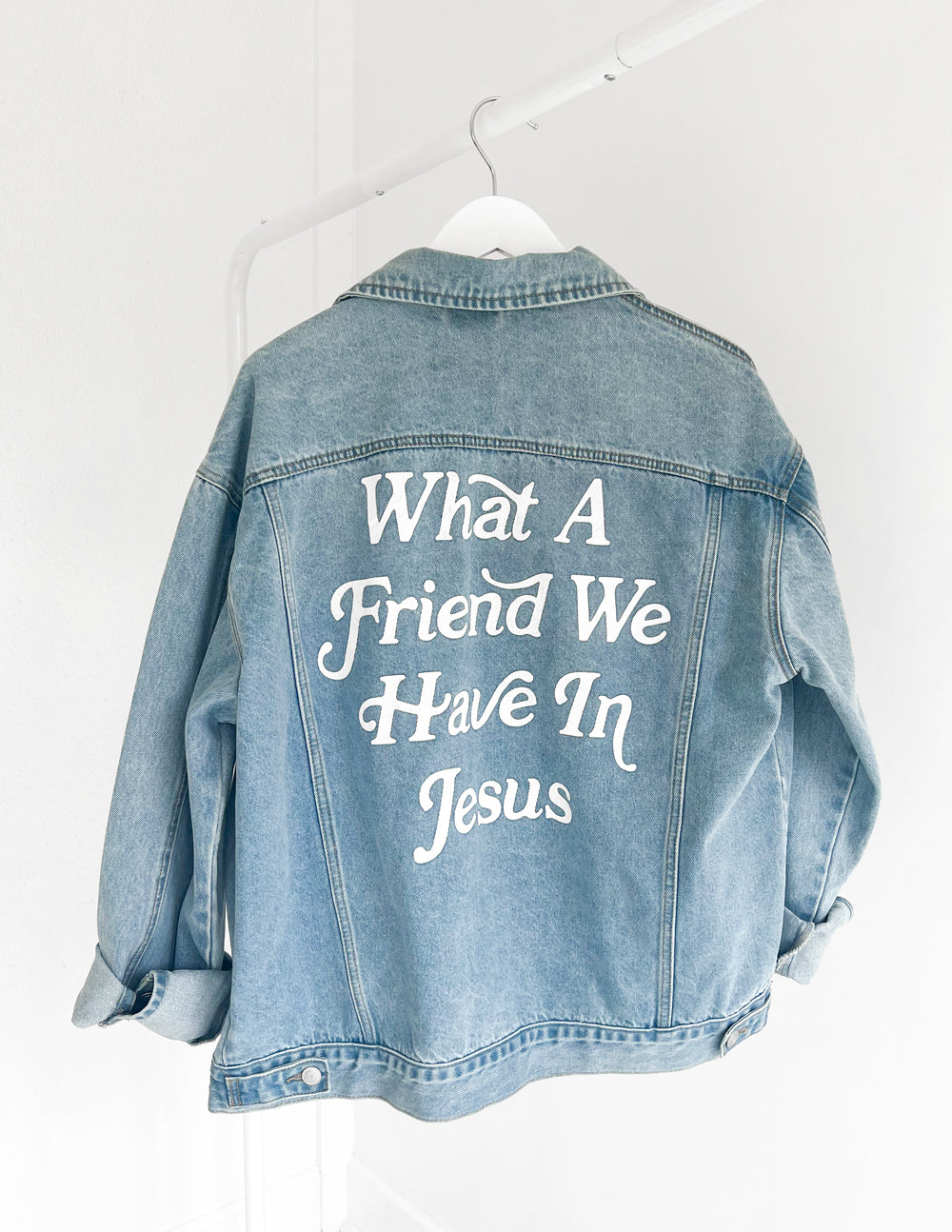 Elevated Faith What a Friend In Jesus Denim Jacket - AVBL MRKT (13)