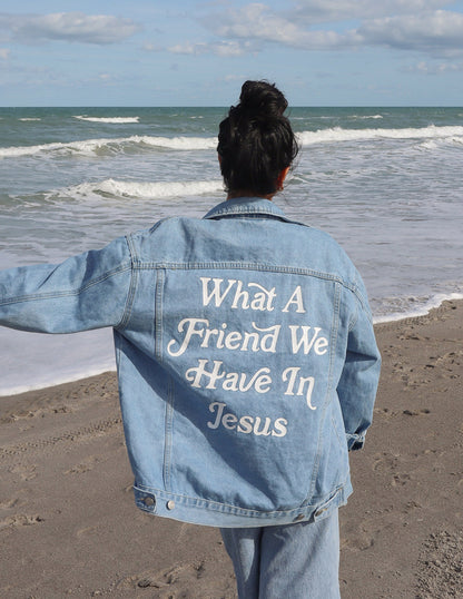 Elevated Faith What a Friend In Jesus Denim Jacket - AVBL MRKT (15)