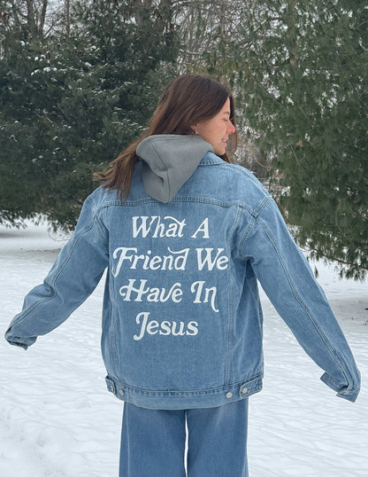 Elevated Faith What a Friend In Jesus Denim Jacket - AVBL MRKT (17)