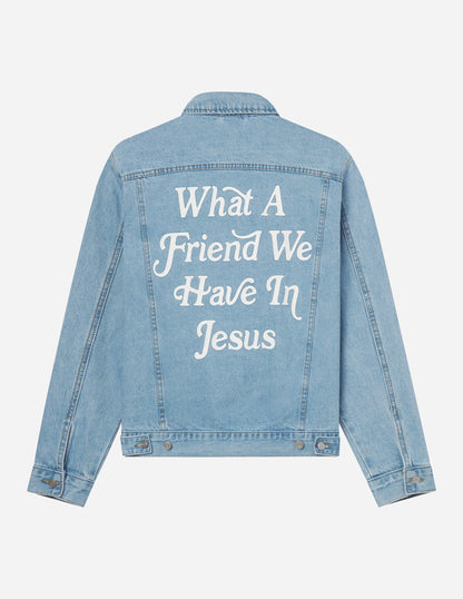 Elevated Faith What a Friend In Jesus Denim Jacket - AVBL MRKT (18)