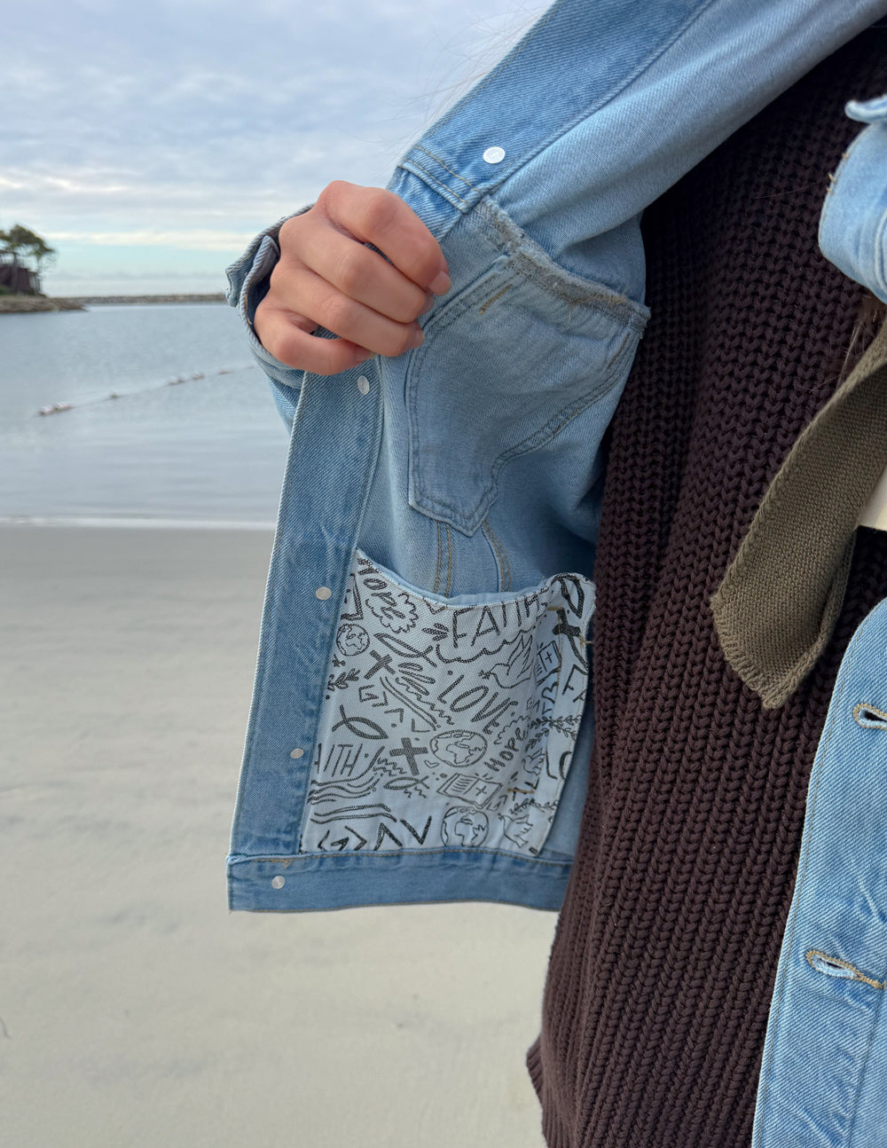 Elevated Faith What a Friend In Jesus Denim Jacket - AVBL MRKT (2)