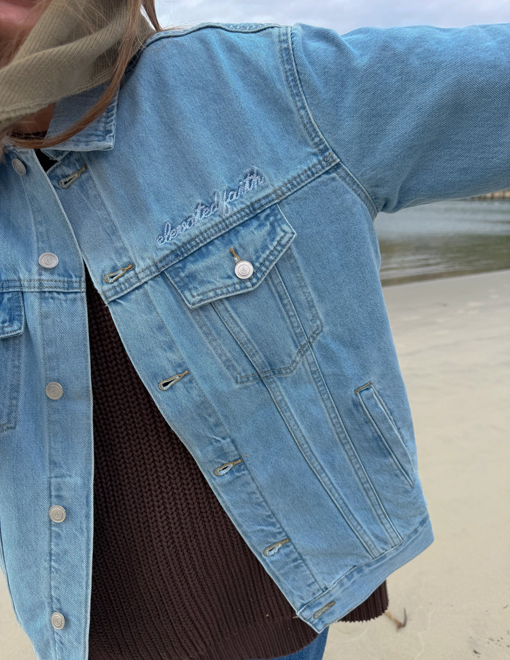 Elevated Faith What a Friend In Jesus Denim Jacket - AVBL MRKT (4)