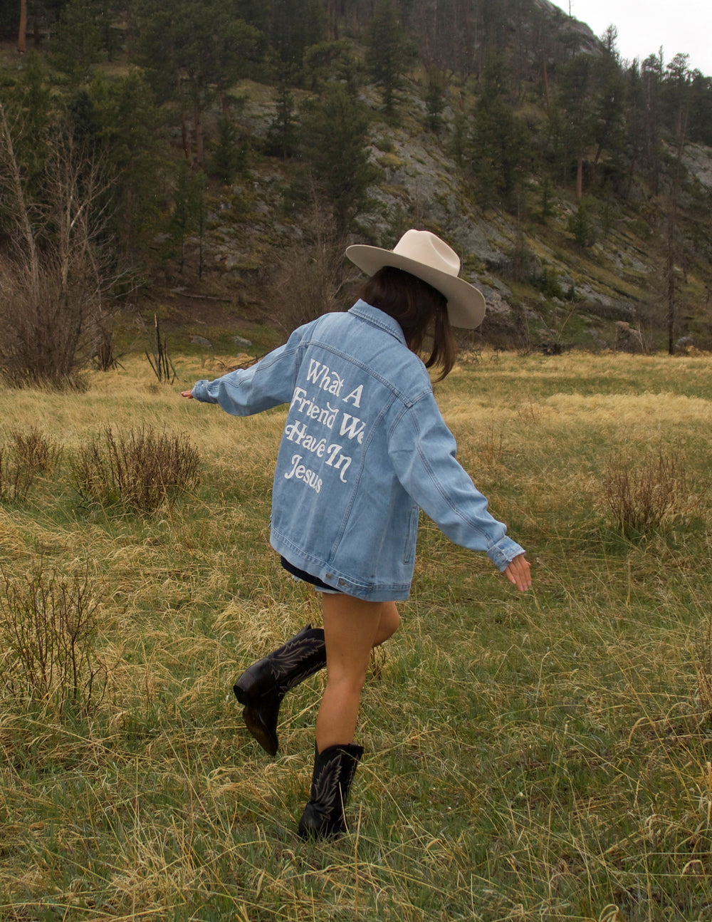 Elevated Faith What a Friend In Jesus Denim Jacket - AVBL MRKT (7)