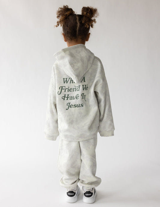 Elevated Faith What a Friend in Jesus Camo Kids Hoodie - AVBL MRKT (1)