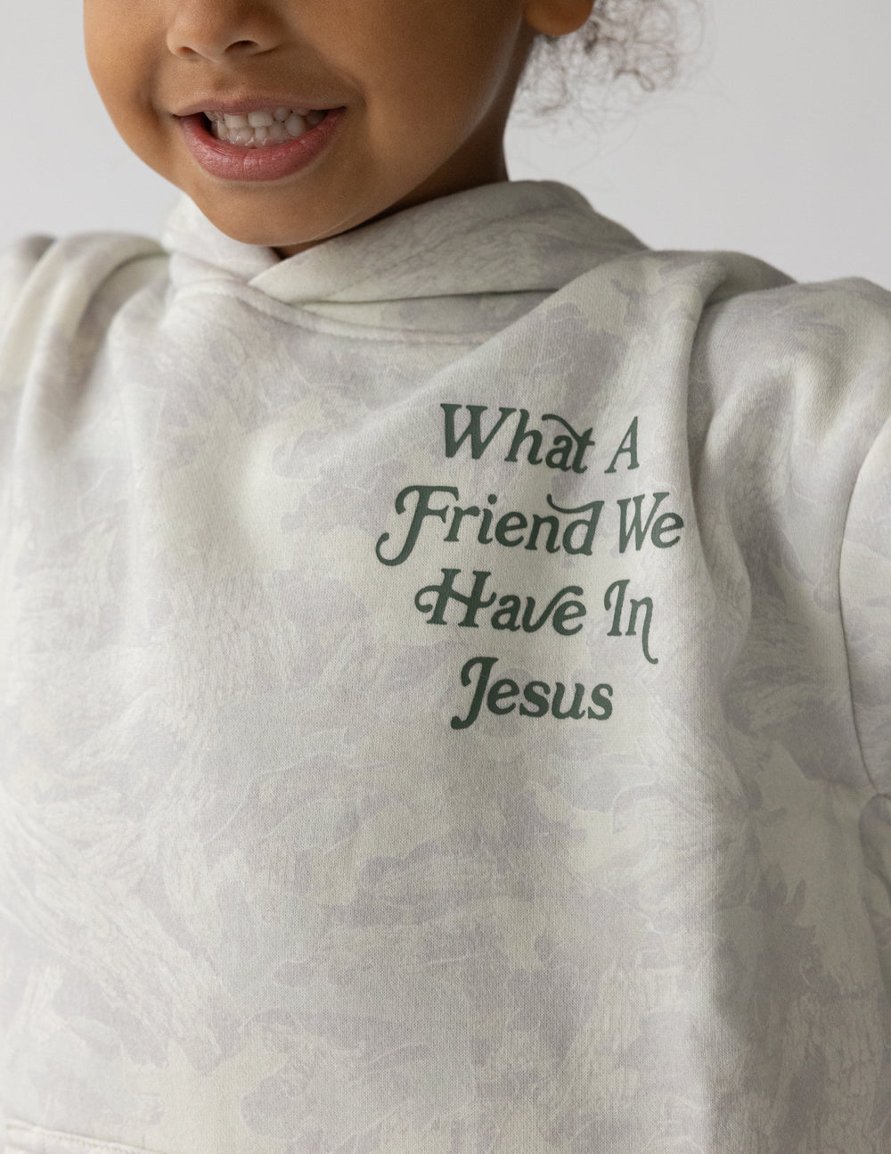 Elevated Faith What a Friend in Jesus Camo Kids Hoodie - AVBL MRKT (3)