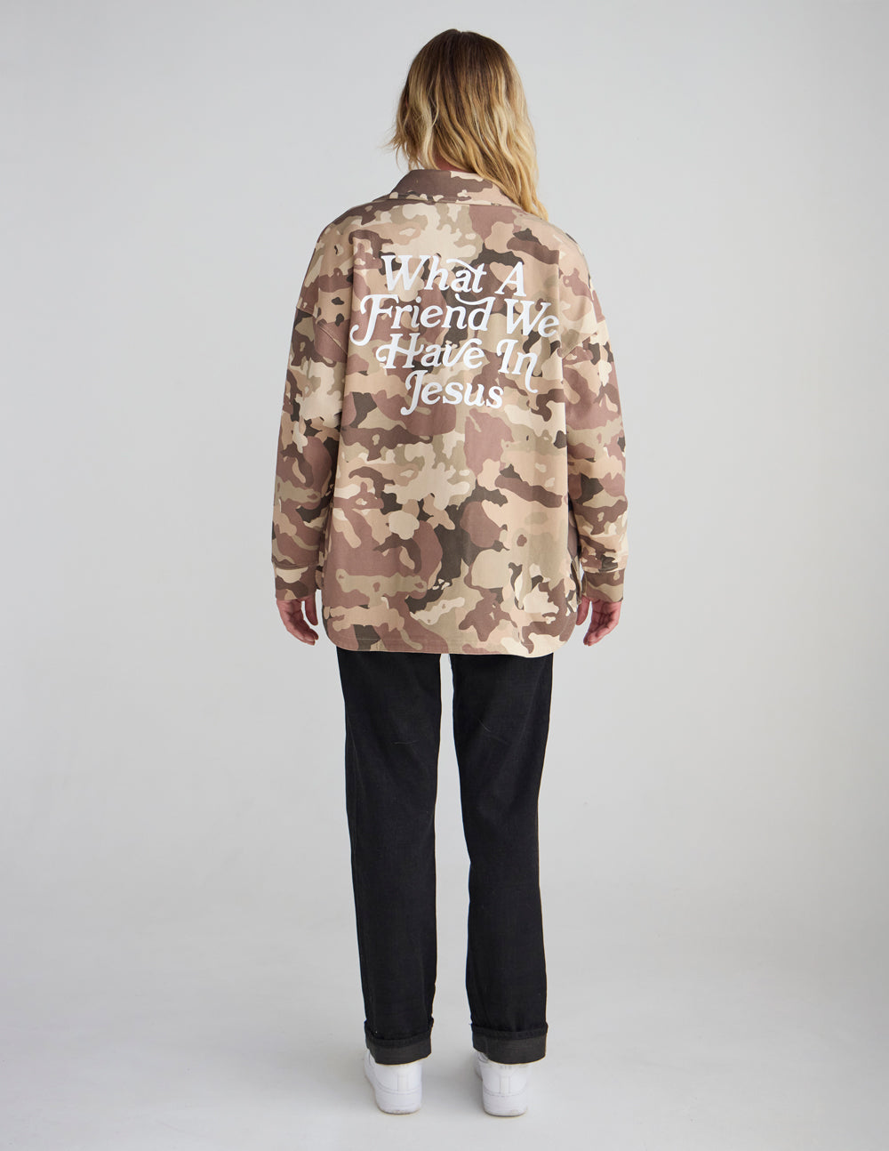 Elevated Faith What a Friend in Jesus Camo Shacket - AVBL MRKT (2)