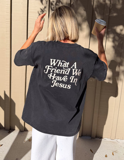 Elevated Faith What a Friend in Jesus Heavyweight Tee - AVBL MRKT (1)